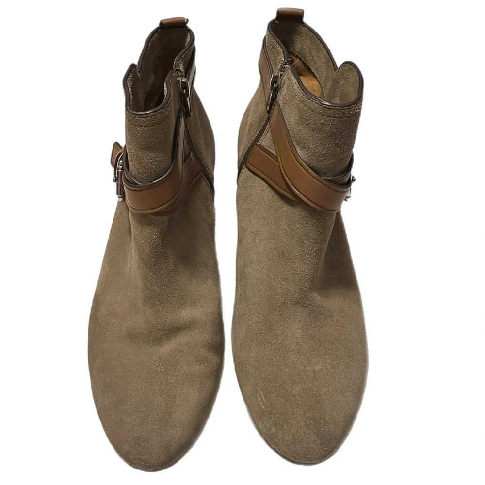 COACH Pauline Slate Gray Suede Leather Booties (Size 7) - Picture 8 of 12